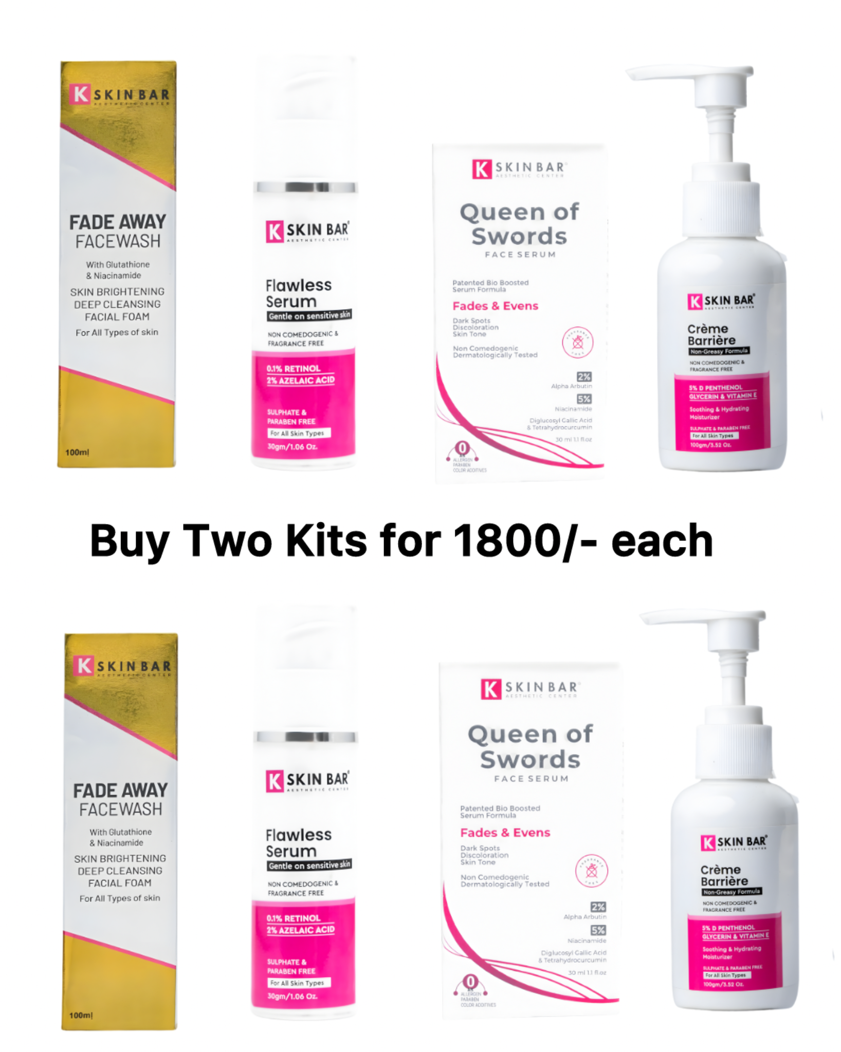 2 KSB SKINCARE HOME KITS